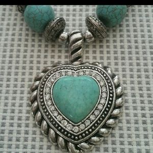 🔔SET HEART CRYSTAL NECKLACE/EARRING